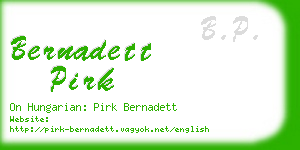 bernadett pirk business card